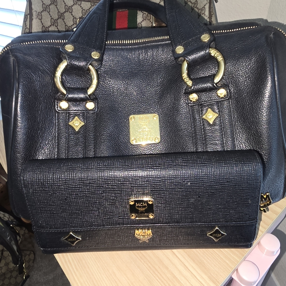 Black MCM With Matching Wallet